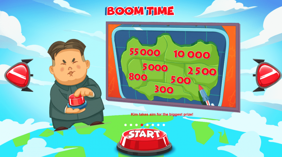 Boom Boom med Kim Jong-Un i Rocket Men spilleautomat